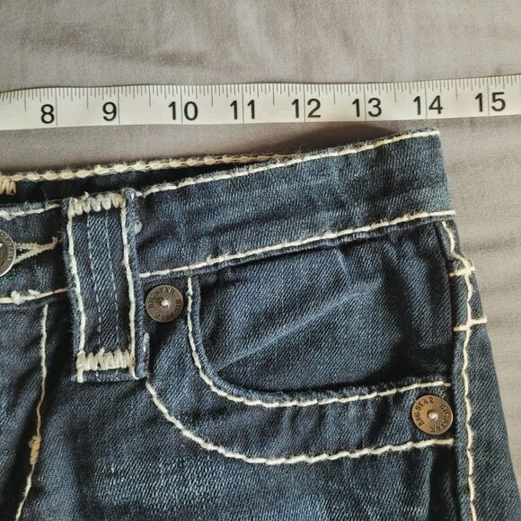 Big Star Liv Boot Womens 26L Low Rise Bootcut Dark Wash Denim Jeans White Sitch - Picture 7 of 10